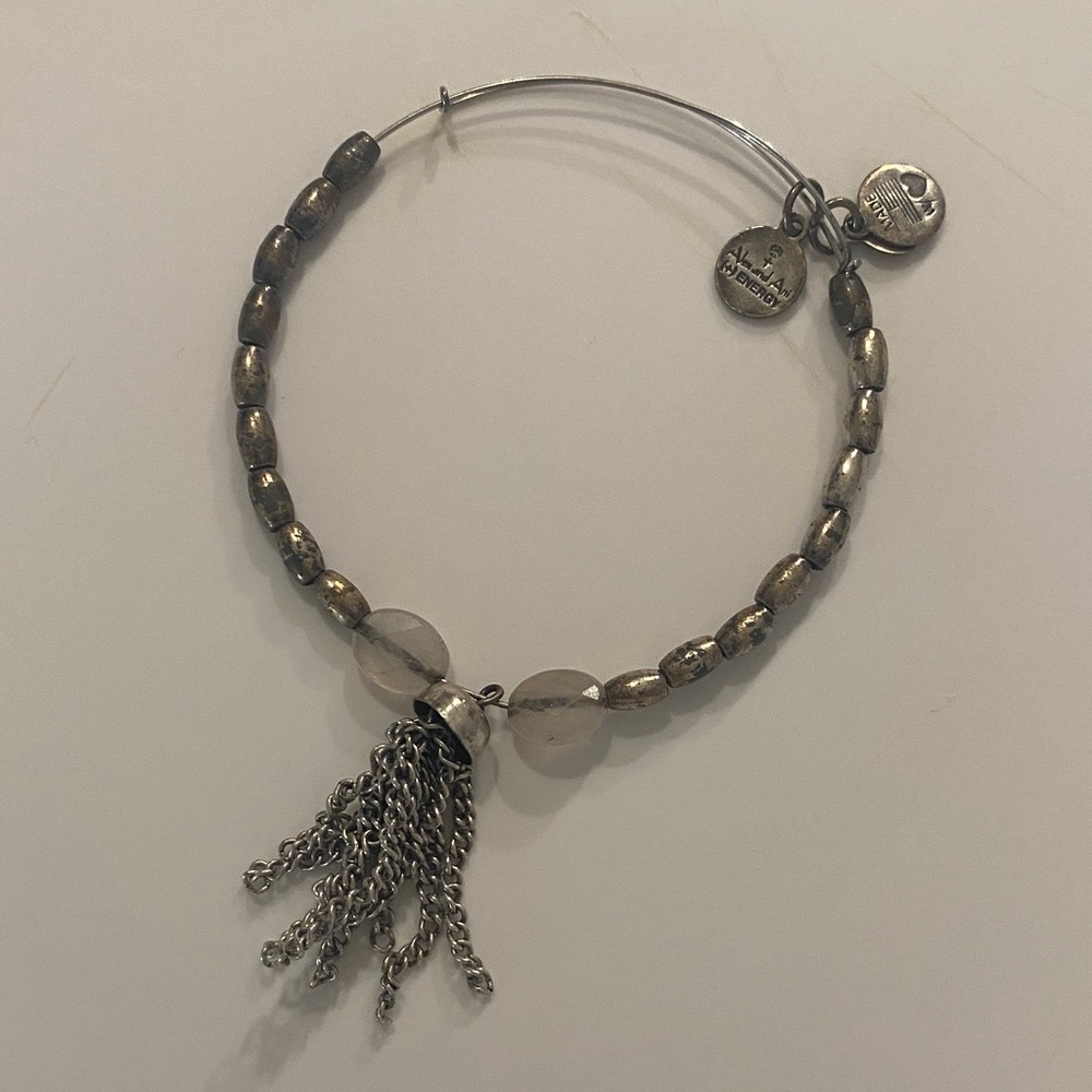 Alex and Ani Silver and Gold Beaded Bracelet with Charms